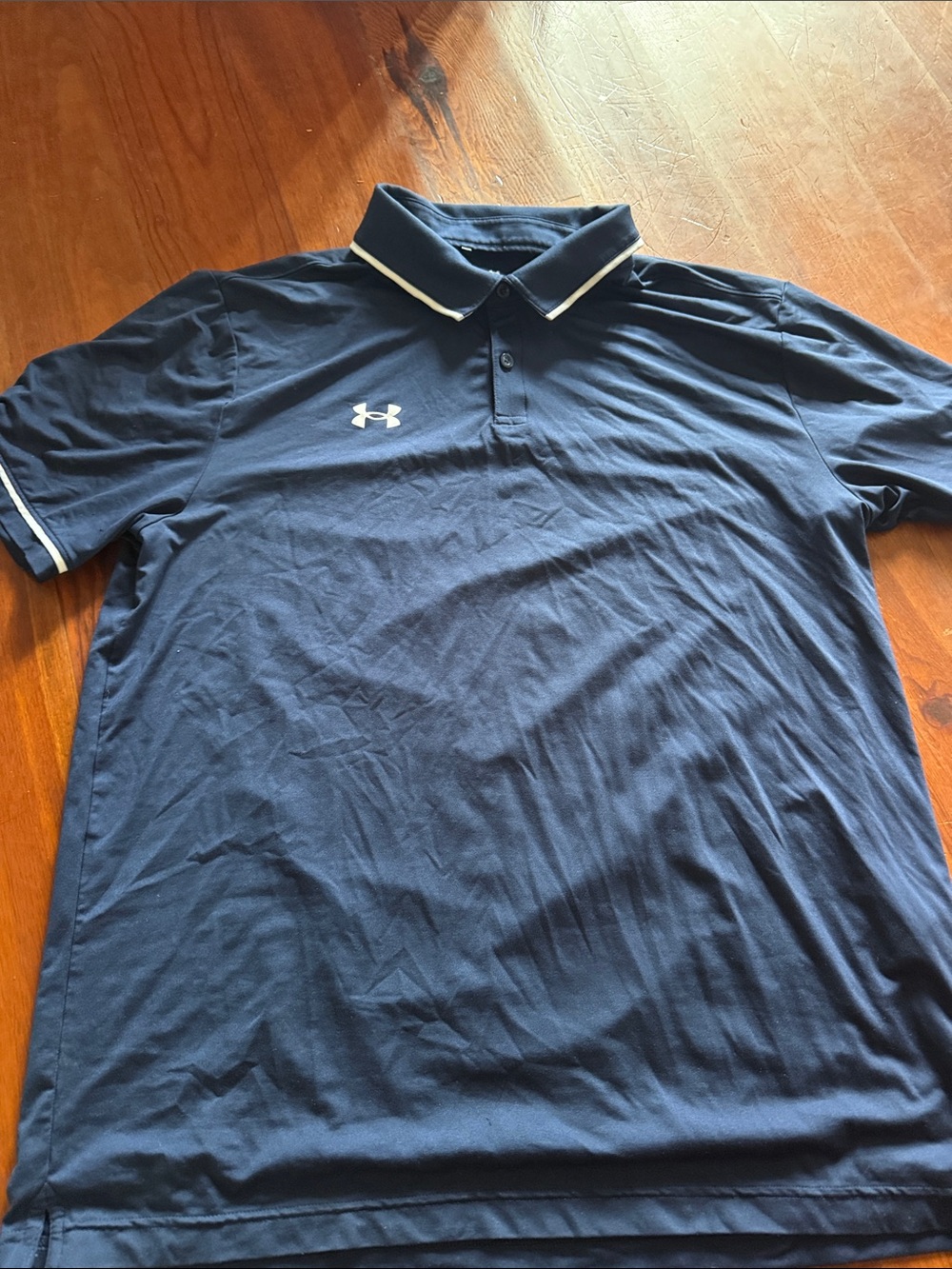Under Armour Men’s Navy Polo with White Trim Size XL